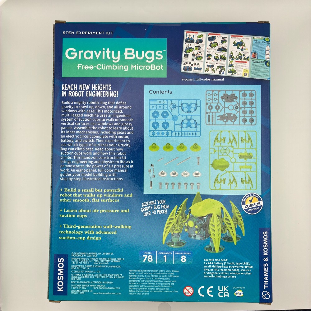 Gravity Bugs Free-Climbing MicroBot STEM Experiment Kit THAMES KOSMOS NEW In Box