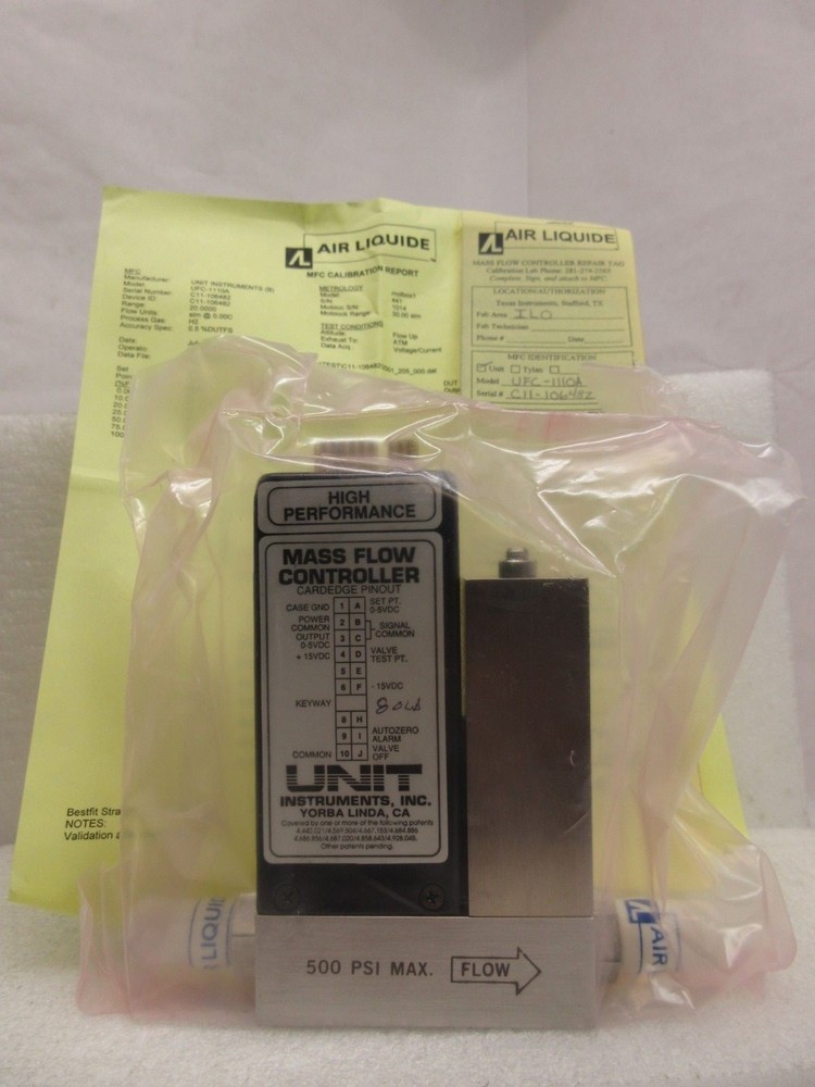 UNIT Instruments UFC-1100A Mass Flow Controller MFC 20 SLM H2 Refurbished