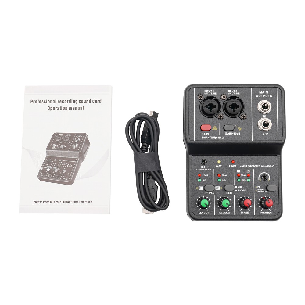 Professional 2 Channel USB Studio Audio Mixer Board BT Sound Mixing Console