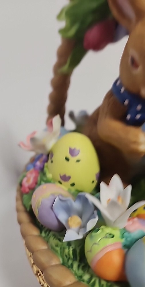 PORCELAIN EASTER BASKET HAND PAINTED ~ Not Hinged LARGE TRINKET RARE READ
