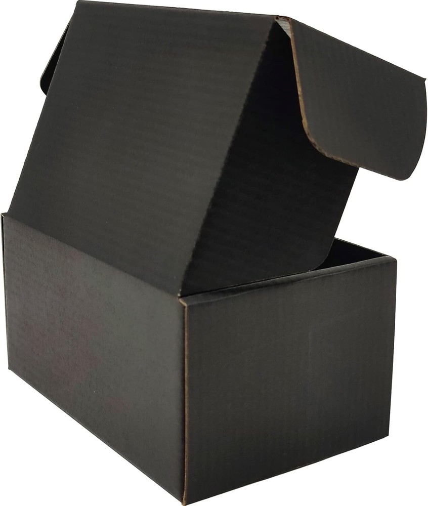 Small Black Shipping Boxes - 25 Pack Corrugated Cardboard Mailing Box Packaging