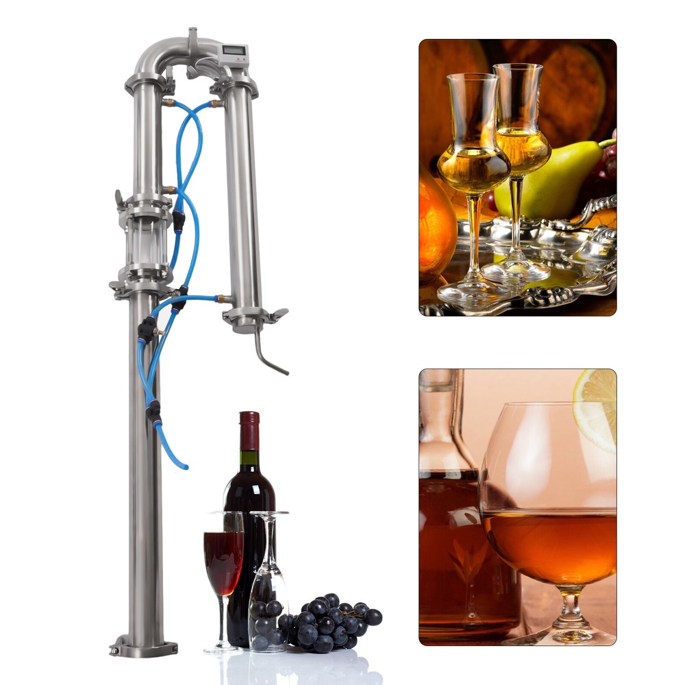 2 inch Stainless Still Moonshine Reflux Distilling Column Brew Wine Making Tool