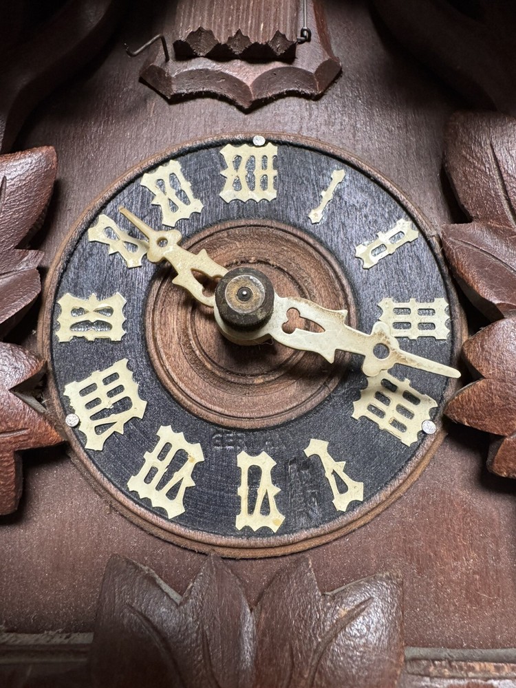 Vintage Germany Black Forest Strike,Cuckoo Clock, 2 Weights Driven Read