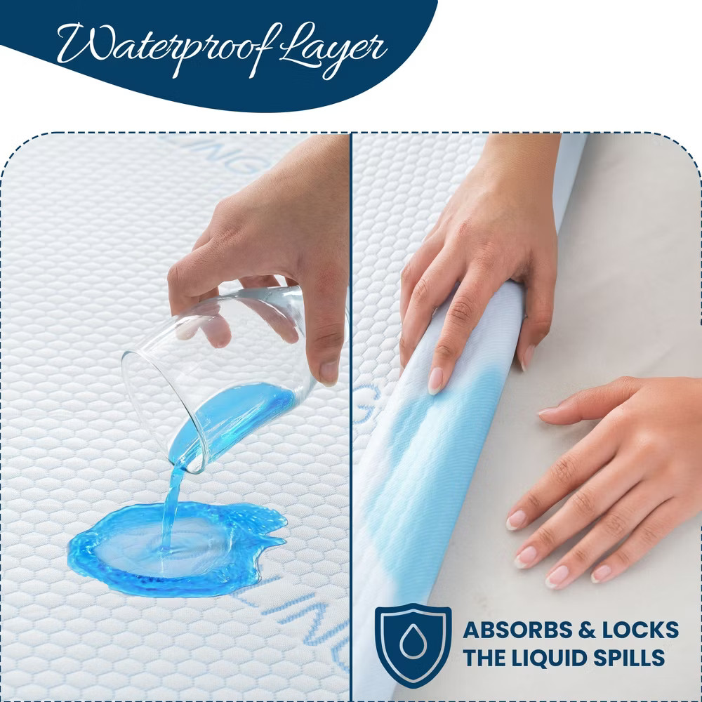 Waterproof Mattress Protector with Cooling Effect Leak Proof & Machine