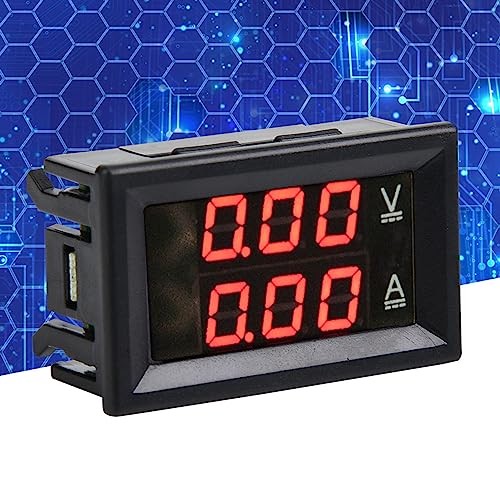 Digital Voltmeter Ammeter, 3 Digit DC 0-100V 50A/10A Voltmeter Ammeter LED