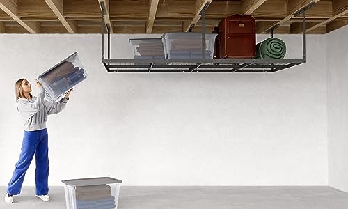 EVEREST 96"W x 38"H x 48"D Grey Adjustable Ceiling Mounted Overhead - Graphite