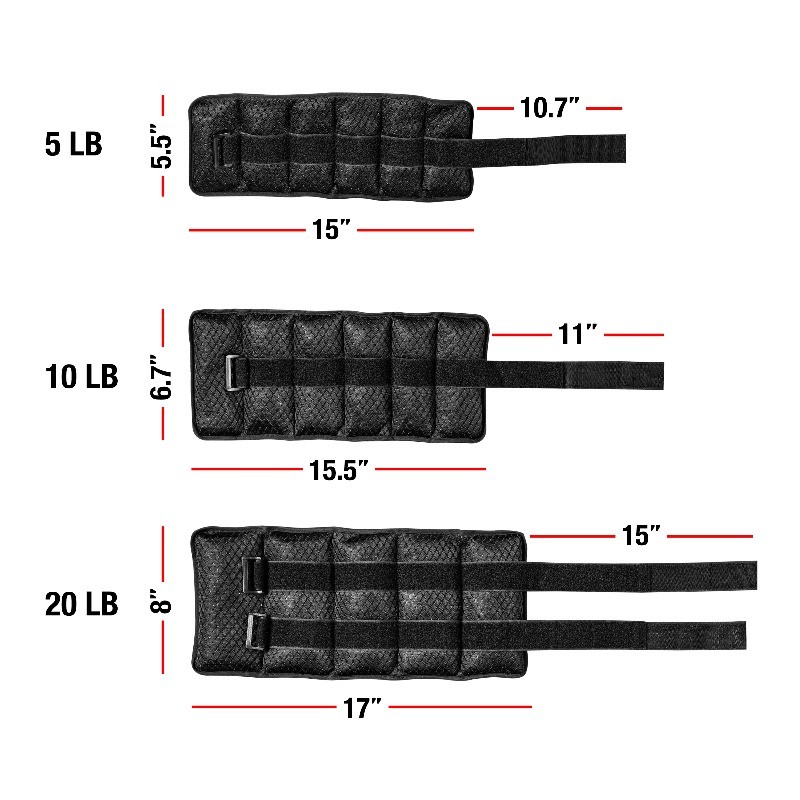 Fuel Pureformance Adjustable Wrist/Ankle Weights, 5-Pound Pair (10 lb total)