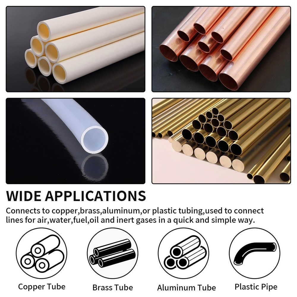 MuHize Brass Compression Ferrules Kit - 50 Pieces 3/8 Inch Inch, 50 pcs