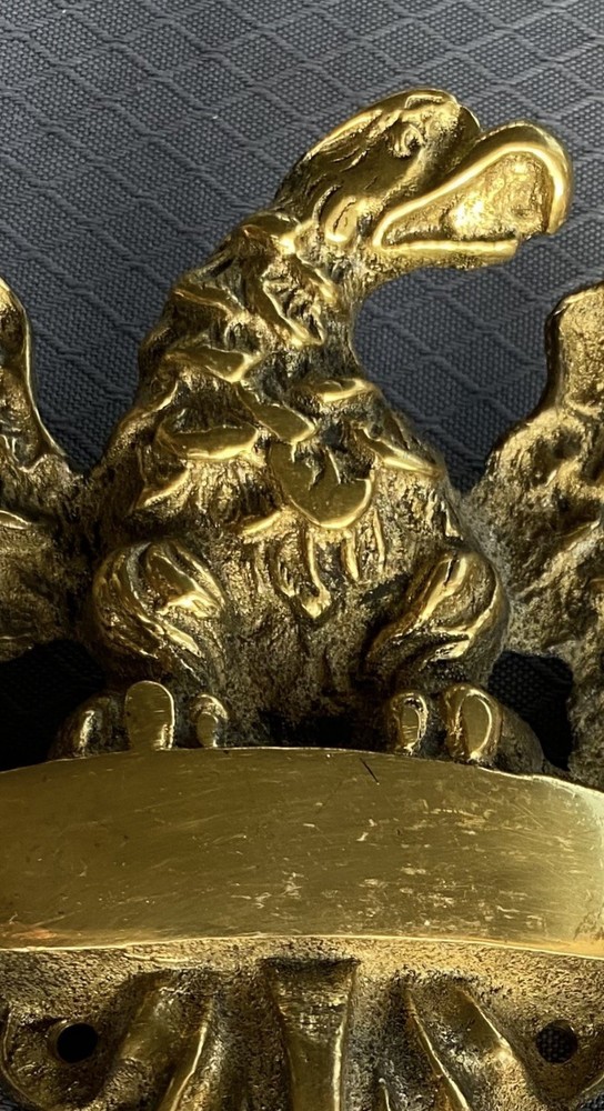 VTG Solid Cast Brass Sculptured Eagle Door Knocker-Marshall Field Co. Tag