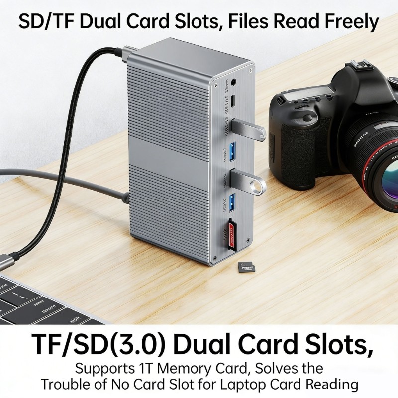 Space Saving 13 Connection Desktop Expander Featuring double Screen Ability And