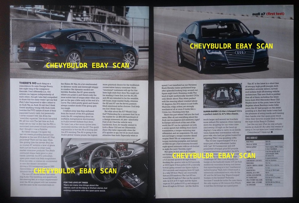 2012 Audi A7 Road Test Info Article "Most Wanted"