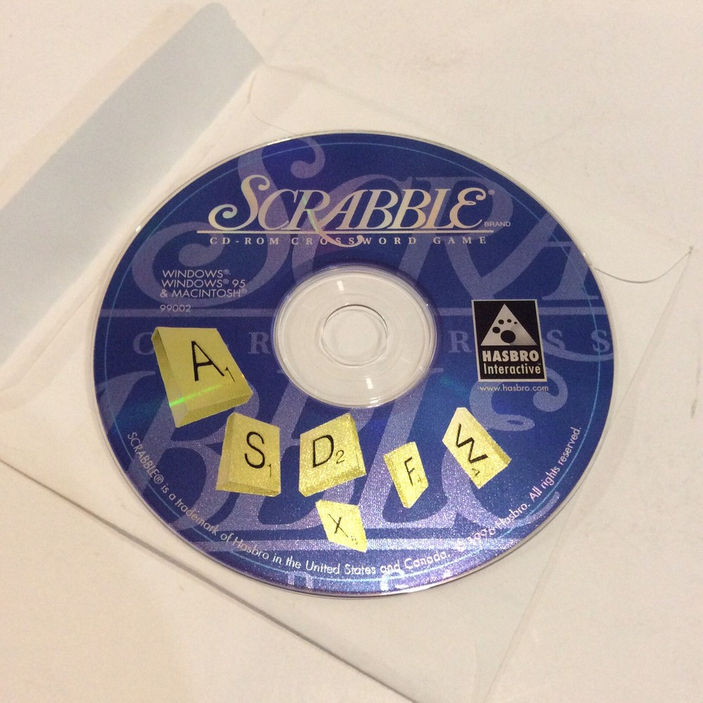 Scrabble CD ROM Crossword Game Windows 95 MacIntosh Hasbro Interactive