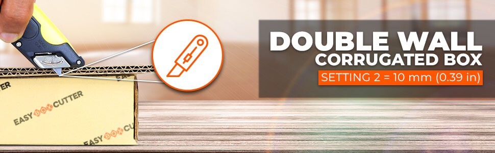 Easy Cut Safety Box Cutter Knife Easycut tool for work cutting Yellow 2000N