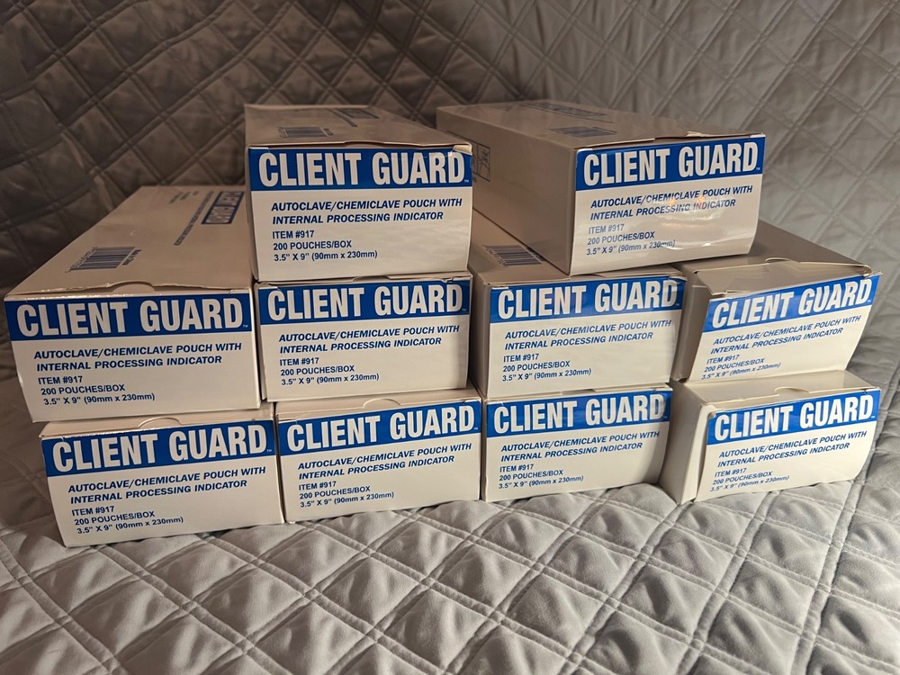 10 boxes autoclave/chemiclave pouch w/ internal processing indicator 3.5"x9"
