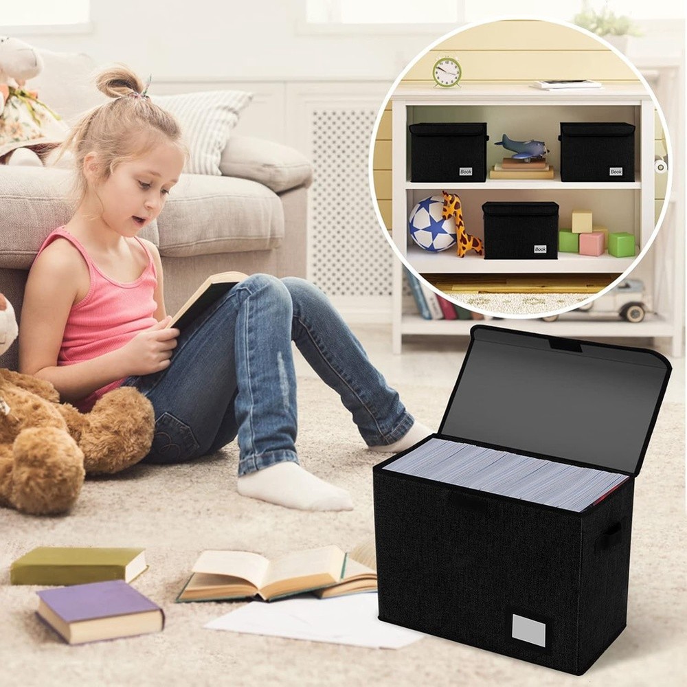 Comic Book Storage Boxes, Back to School Fold Comic Short Box Case with Lid5874