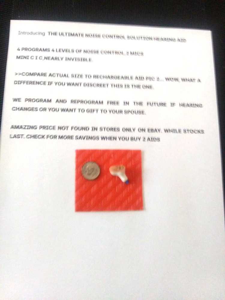 TINY C I C PROGRAMMABLE HEARING AID 4 programs noise control LEFT ear USA