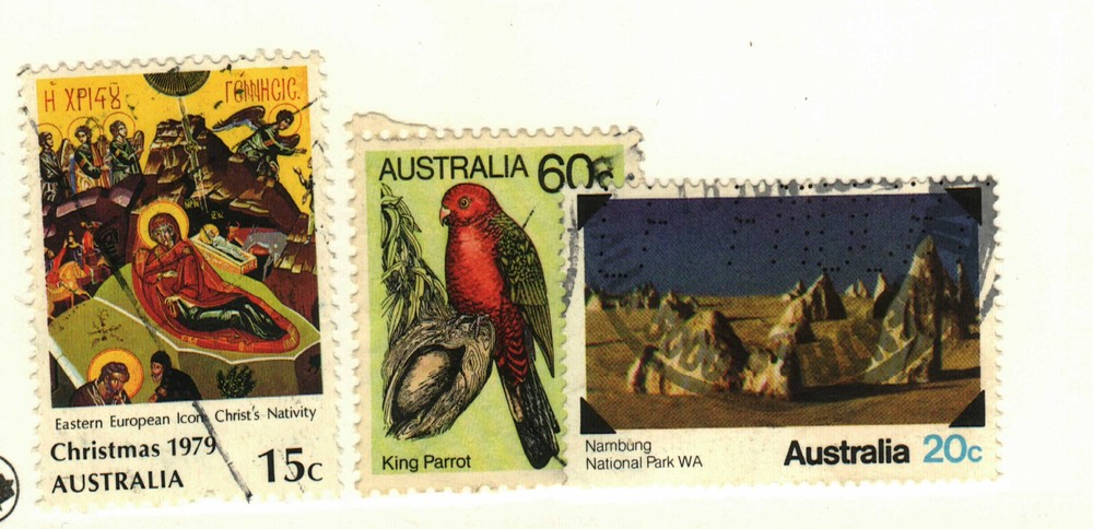Australia #704, 719, 737 used King Parrot