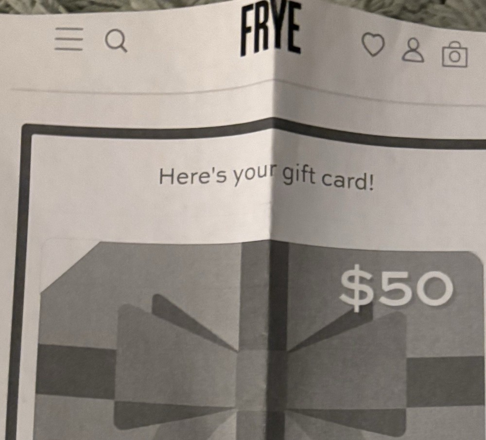 Frye Leather Gift Card $50