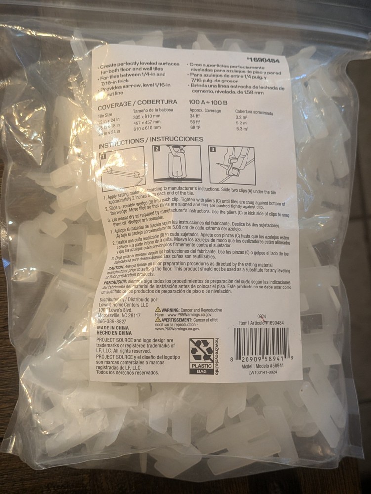 Project Source Curved A Floor Tile Leveling System Clips Part A 100-Pack 1690485