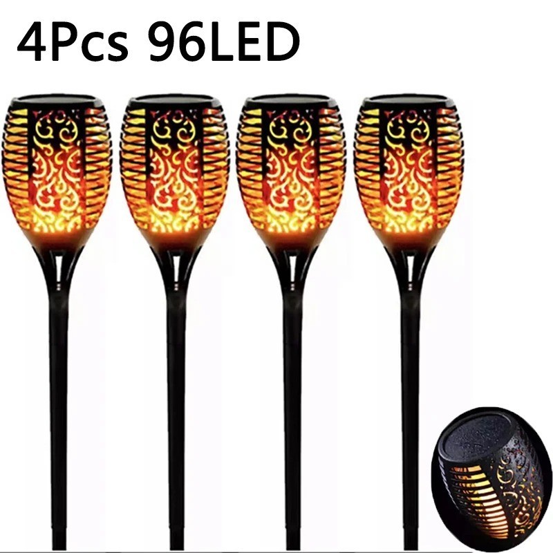 4Pack 96LED Solar Flame Light