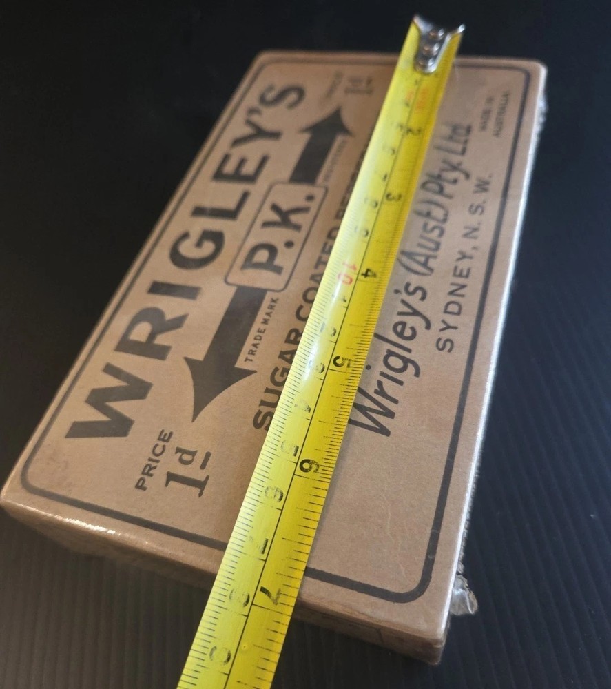 c1940s WRIGLEY'S PK Peppermint Bubble Gum Store DISPLAY BOX Empty #2 Sweet