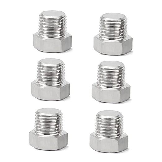 1/4" NPT Male Outer Hex Head Thread Plug Pipe Fitting, 304 1/4"(6pcs)