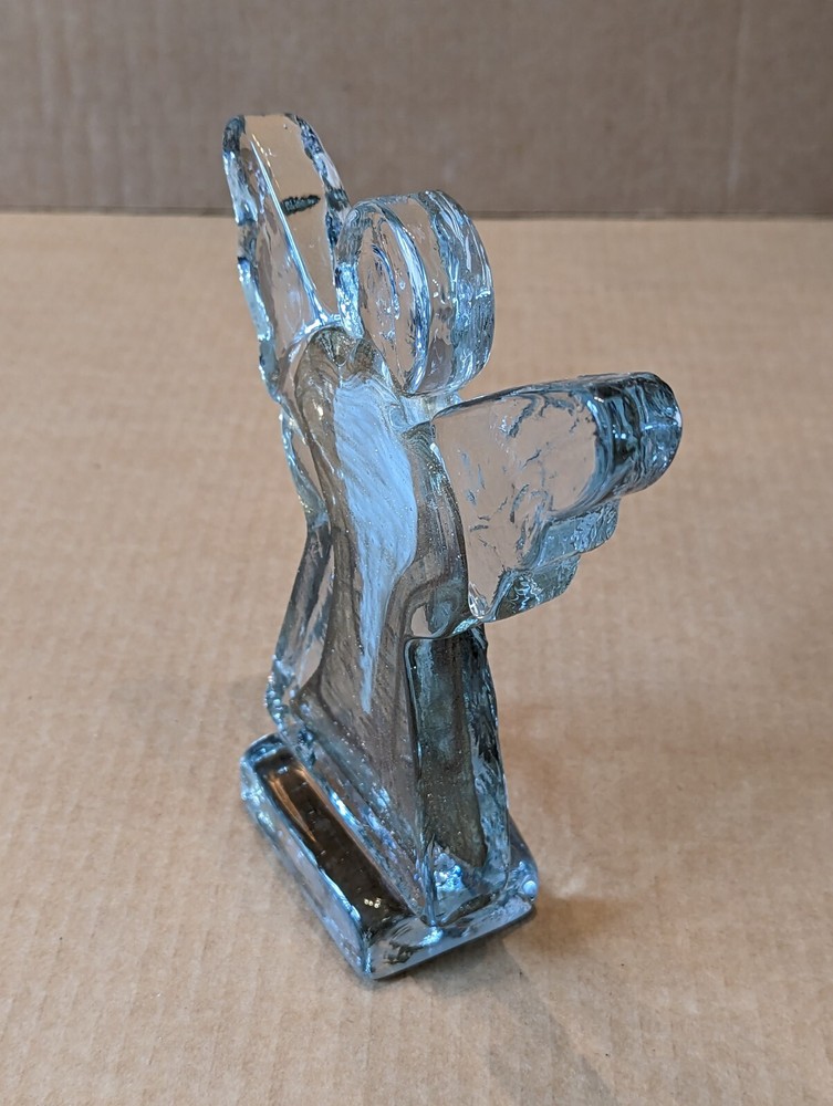 Solid Glass or Crystal Angel Block Style Vintage
