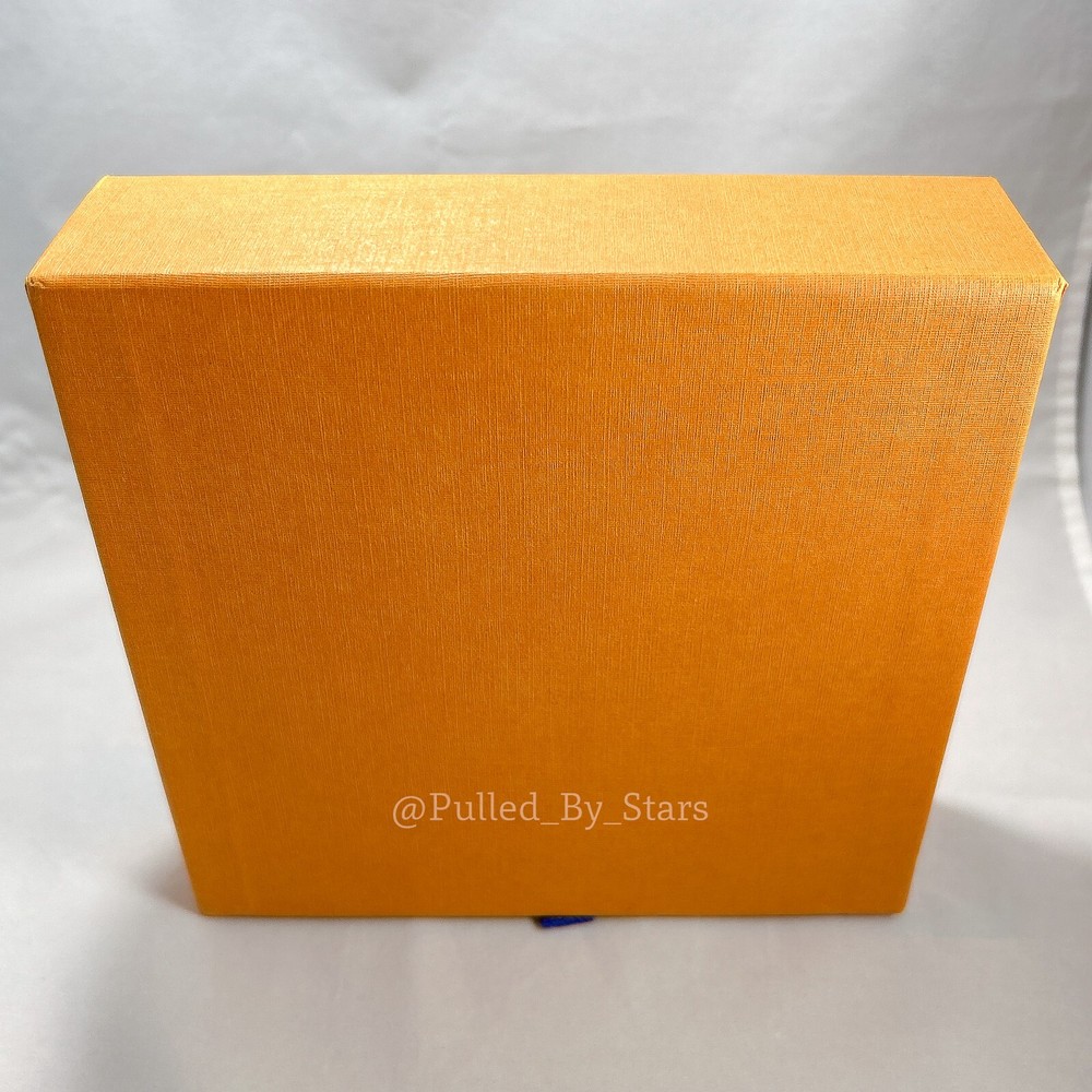 LOUIS VUITTON Medium Orange Pullout Drawer Box (7" x 7" x 2") + Ribbon & Misc.