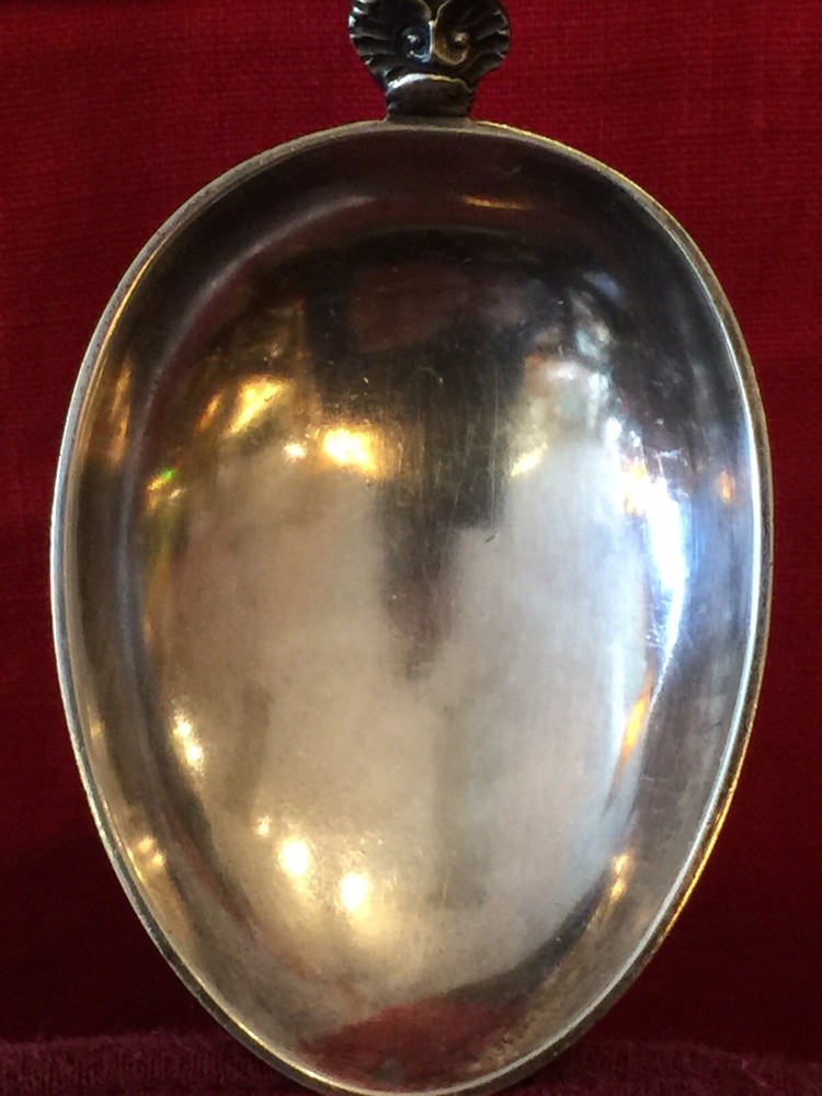 Large Antique Dutch Ornate Silver Spoon