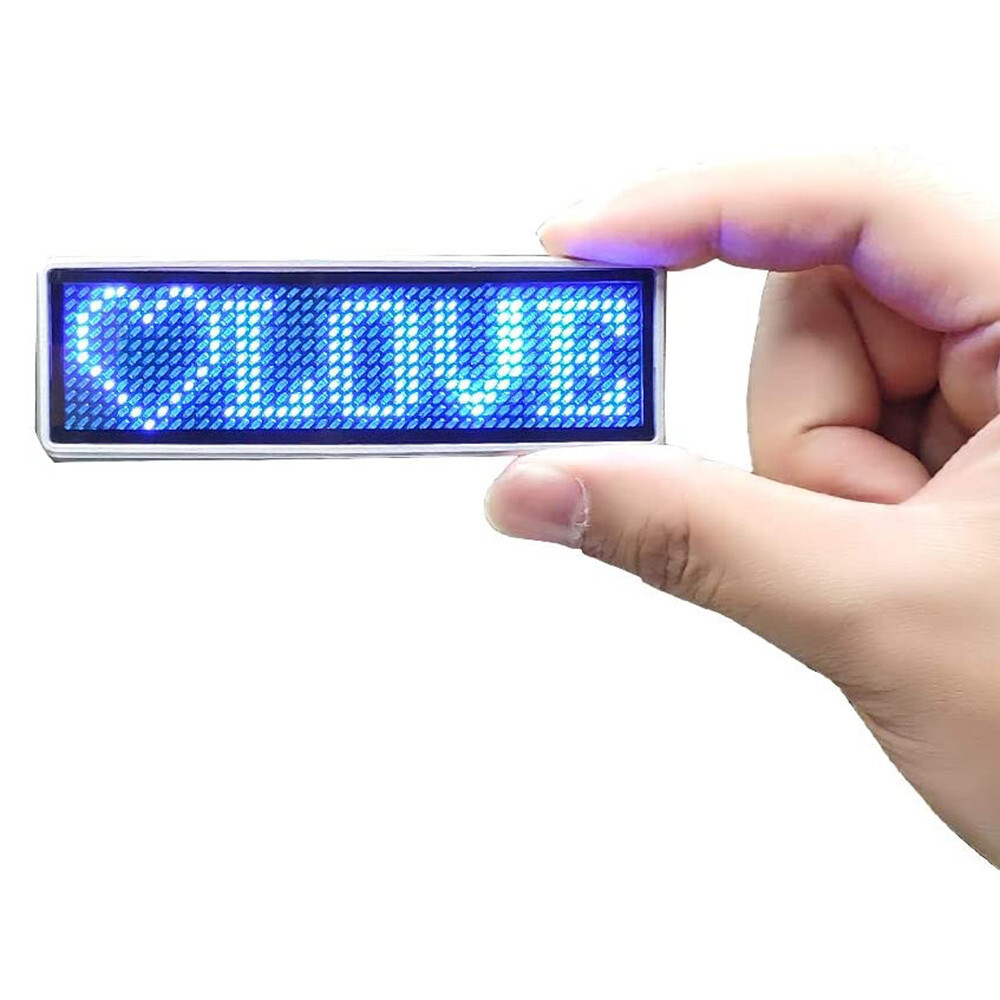 LED Bluetooth Digital Programmable DIY Scrolling Name Message Tag Badge Sign