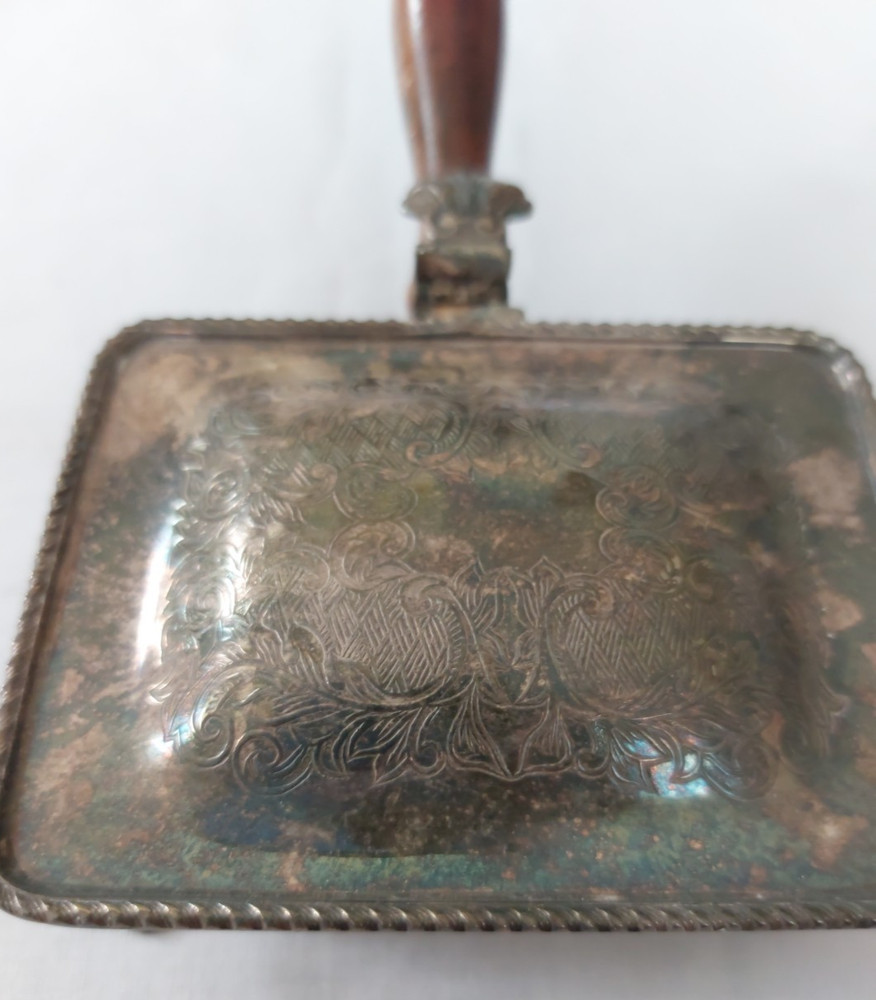 Vintage Silver Plate Crumb Tray Box Silent Butler Dinner Table Etched Hallmark