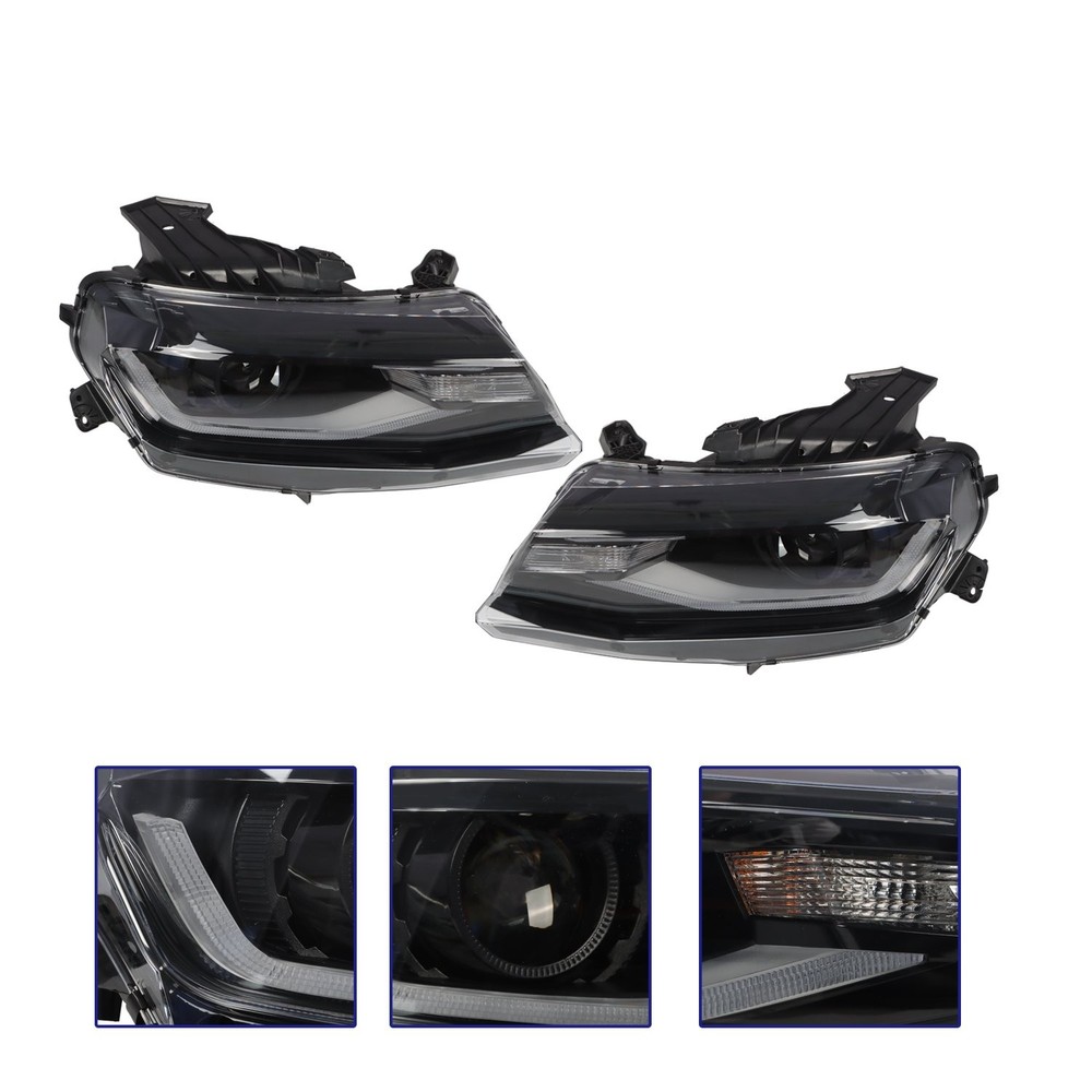 For 2016-2018 Chevy Camaro Halogen Projector Headlights w/DRL LED Switchback