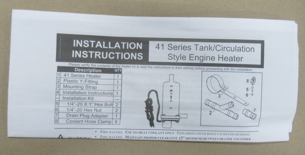 PHILIPS & TEMRO 2204010 CIRCULATION HEATER