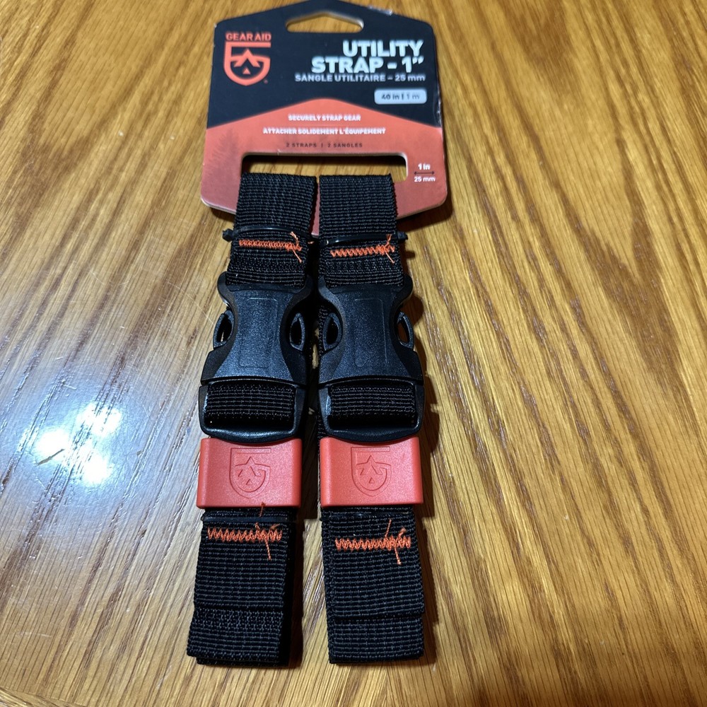 Gear Aid Utility Organizer Strap 2-Pack Black 1” Wide 40”