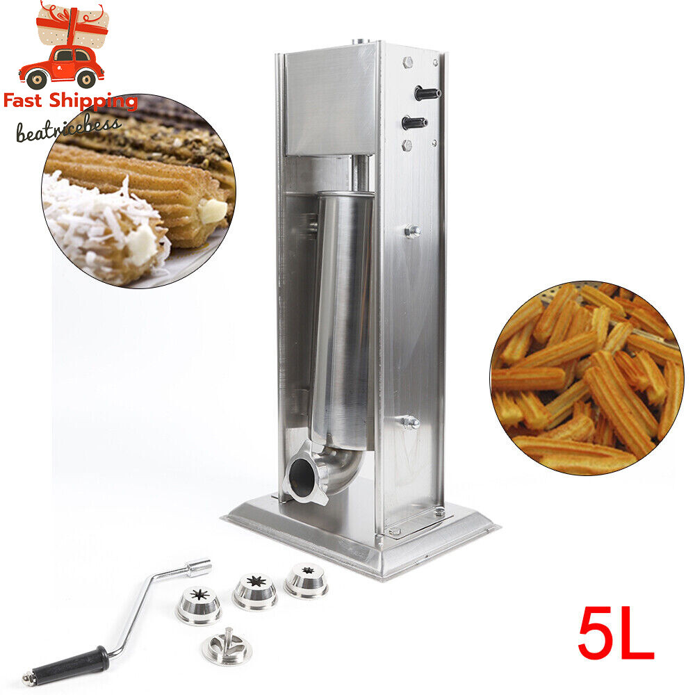 5L Stainless Home Vertical Manual Spanish Donuts Churrera Churros Machine Maker