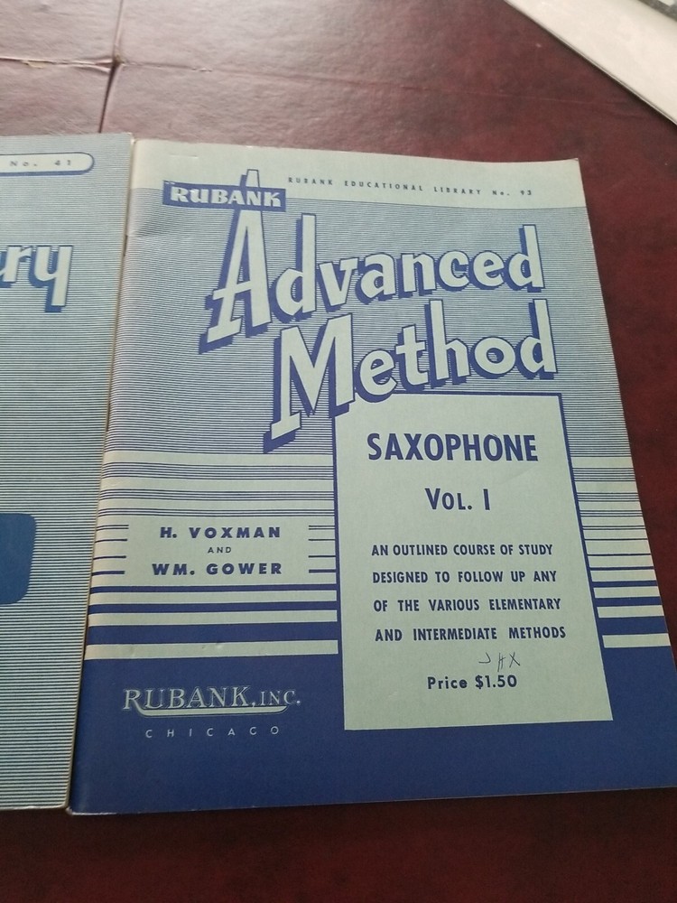 Vintage Rubank 1934 Elementary Method & 1940 Advanced Method For Saxophone