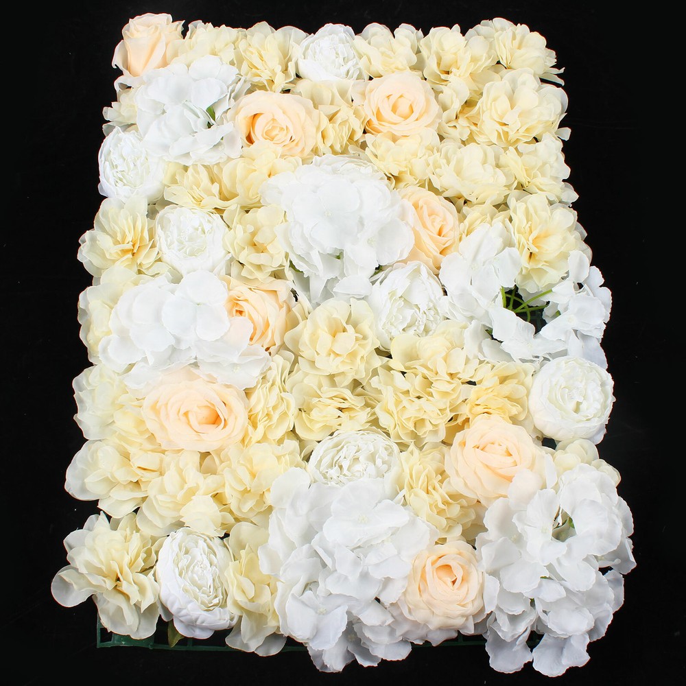 12 Pack Artificial Flower Wall Panels Hydrangea and Rose Flower Backdrop Panels