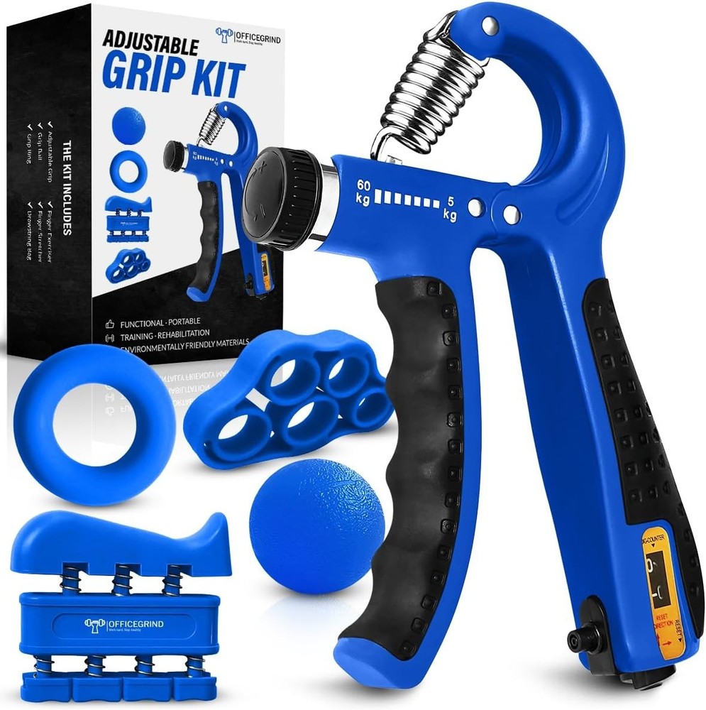 Grip Strength Trainer Kit with Finger Exerciser, Stretcher, Forearm...