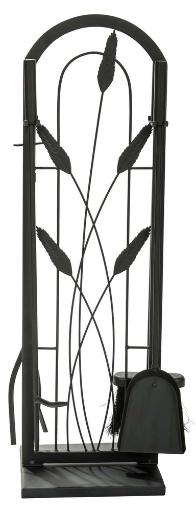 Dagan Five Piece Fireplace Tool Set, Black