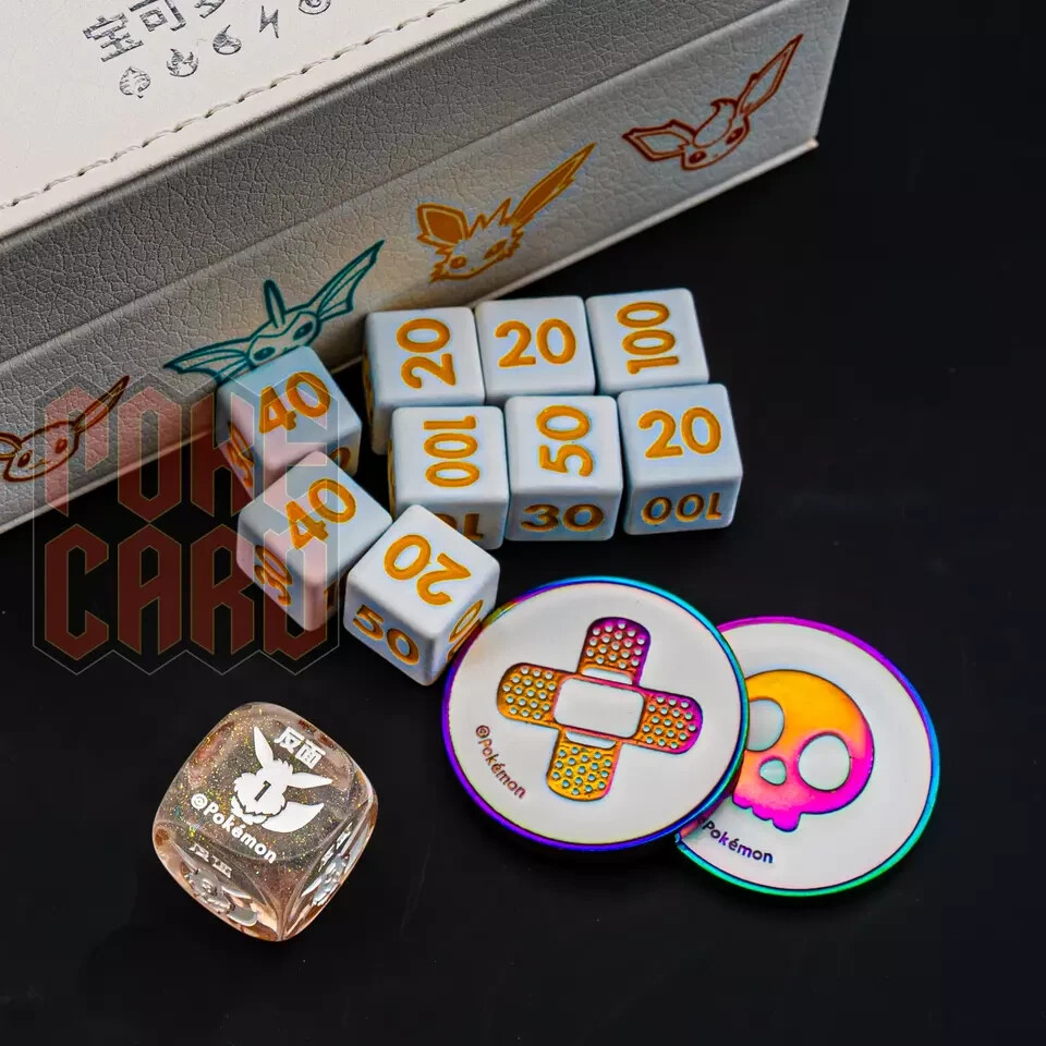 Pokemon S-Chinese EEVEE Playmat+Card deck box+Storage box+DIce+Damage Counters