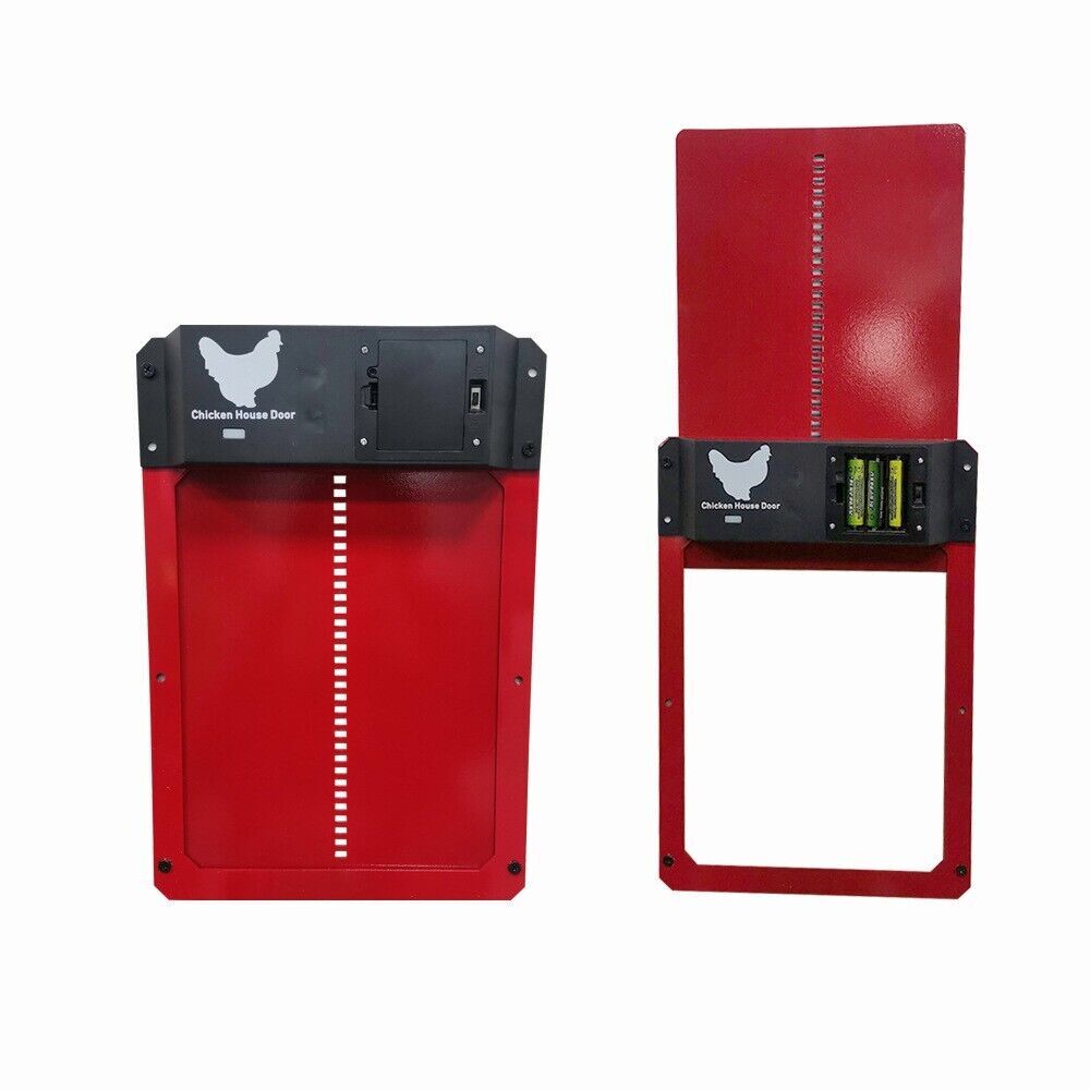 Chicken Coop Door Automatic Waterproof With Light Sensor Poultry Gate Hen