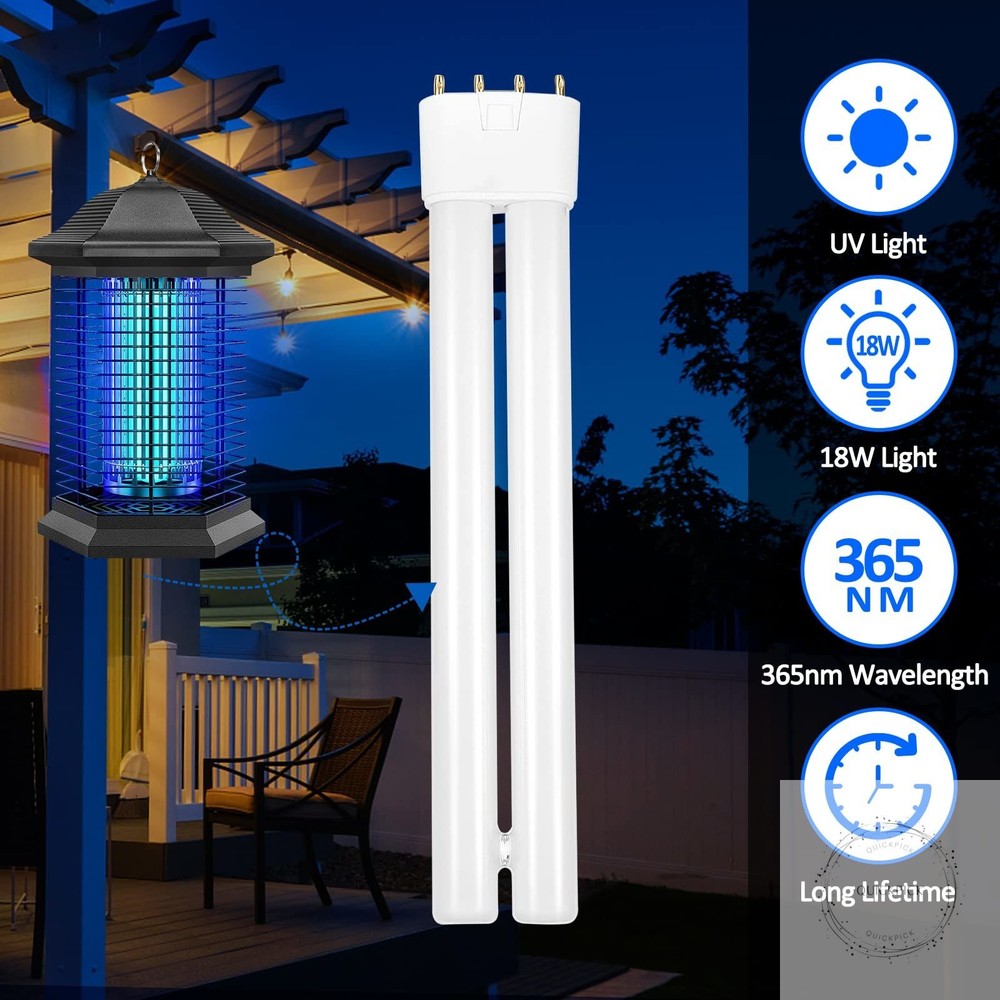 18W Bug Zapper Replacement Bulb, H-Shaped Tube with 4-Pin Base Bug Light, Replac