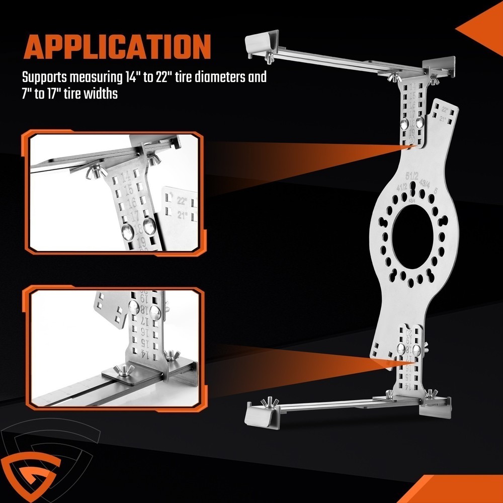 Wheel Fitment Testing Tool, Tire Size Fit Test Measuring Mockup, 5-Lug Pattern