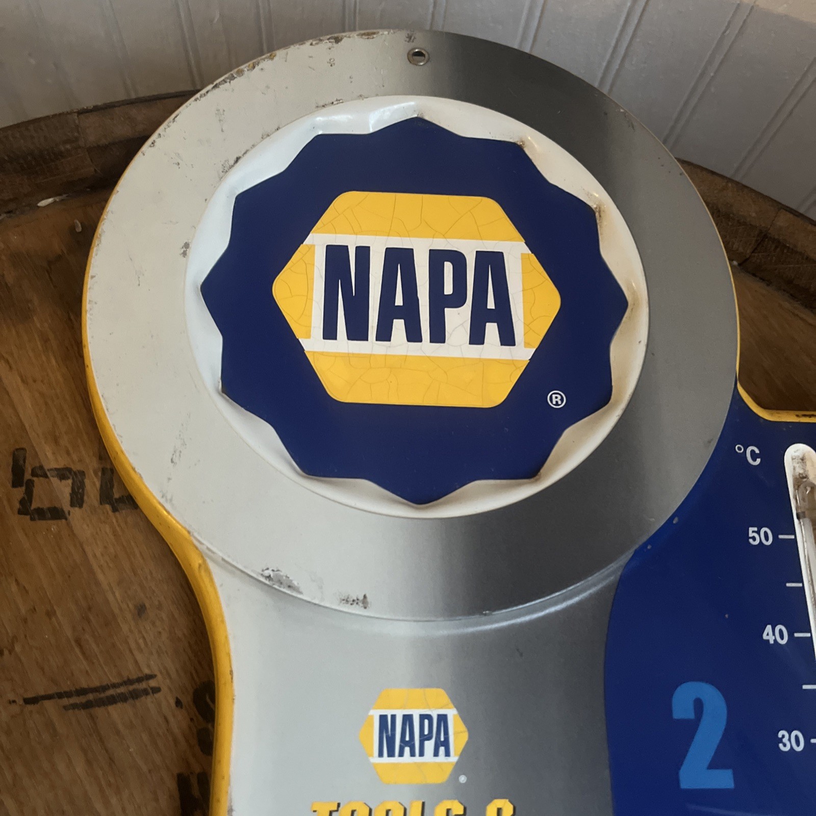 RARE Vintage Dealer Tools, And Equipment NAPA Metal Thermometer Huntsville, Tex