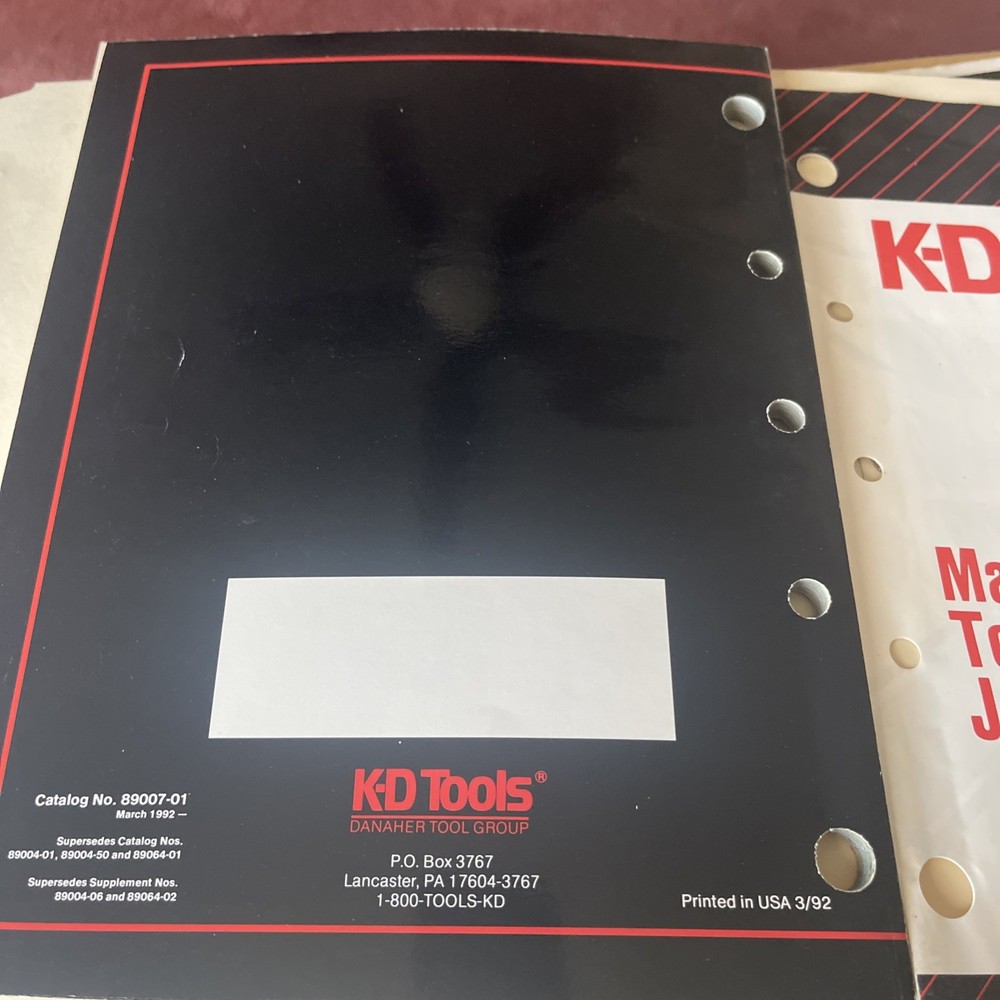 KD Tools Catalog AND Catalog Supplement- 2 issues