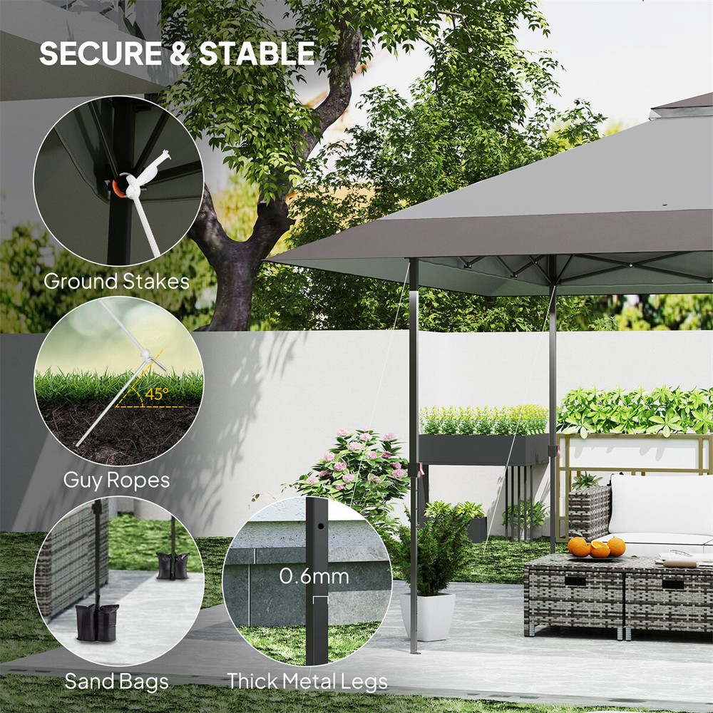 Pop Up Gazebo Canopy Tent Light Gray