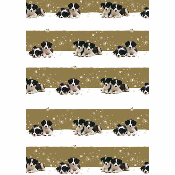 Border Collies Holiday Gift Wrapping Paper Assortment