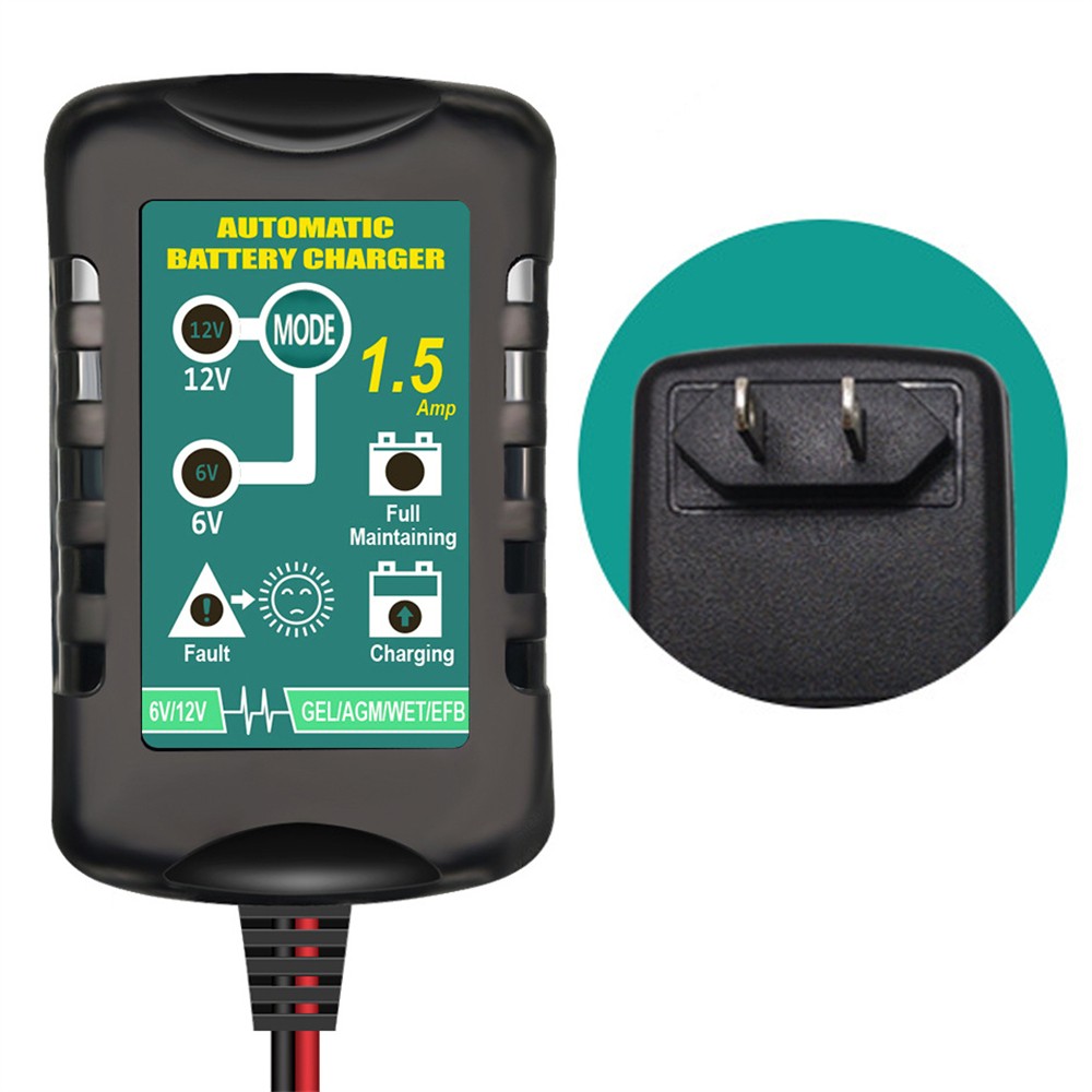 Automatic Battery Charger Maintainer Motorcycle Trickle Float For 6V 12V Battery