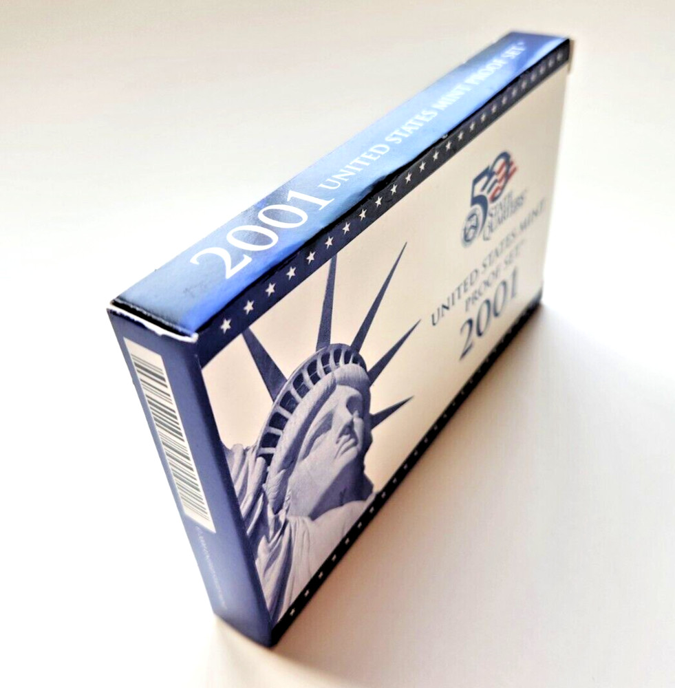 2001 UNITED STATES MINT PROOF SET- UNCIRCULATED, EXCELLENT IN BOX.