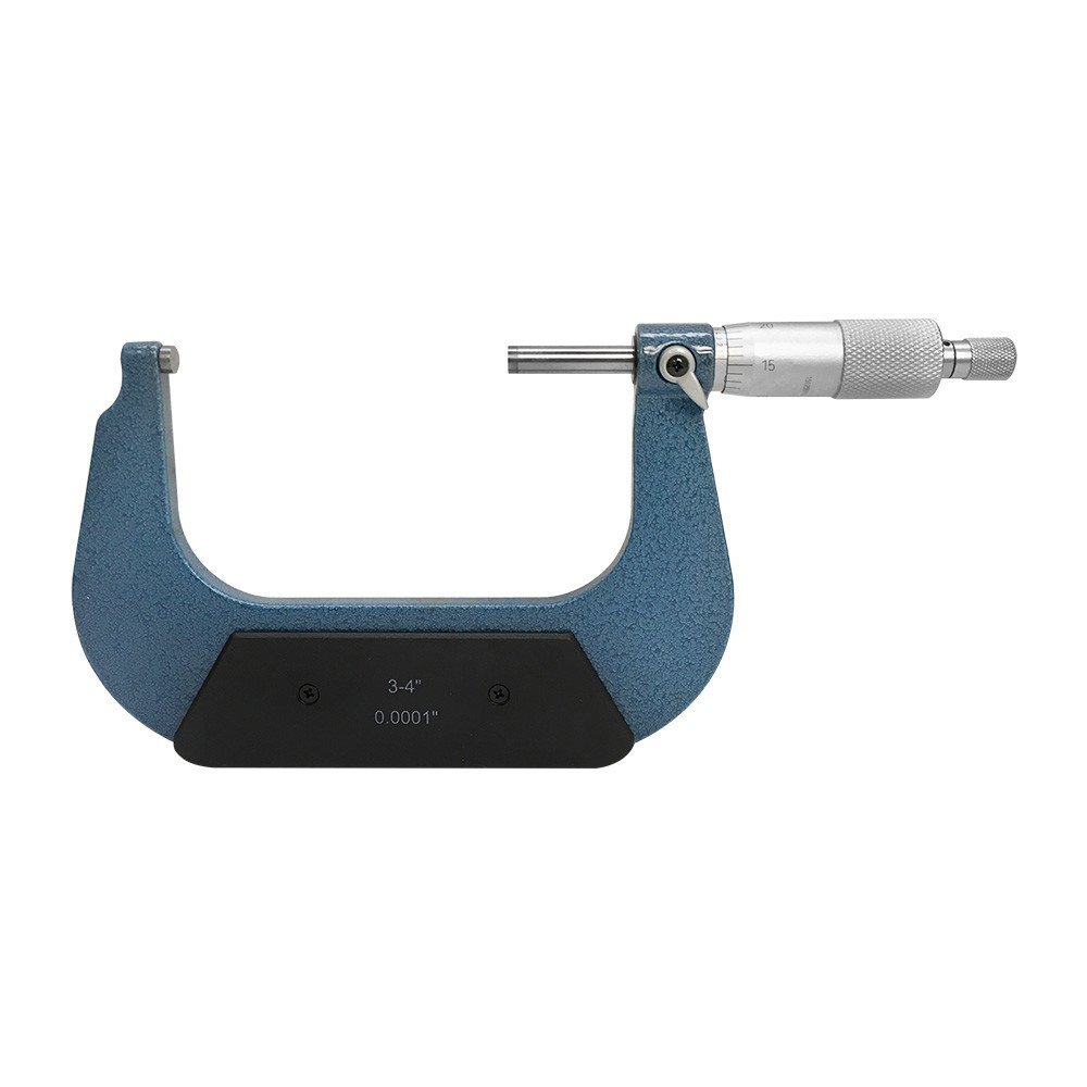 0.0001 Inch Grad. 3-4 Inch OUTSIDE MICROMETER Plastic Case Solid Metal Frame